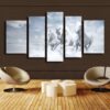White Horse 09 - Animal 5 Panel Canvas Art Wall Decor