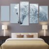 White Horse 1 - Abstract Animal 5 Panel Canvas Art Wall Decor
