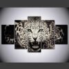White Leopard Leopard - Animal 5 Panel Canvas Art Wall Decor