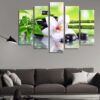 White Orchids - Nature 5 Panel Canvas Art Wall Decor