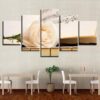 White Rose On Piano - Music 5 Panel Canvas Art Wall Decor