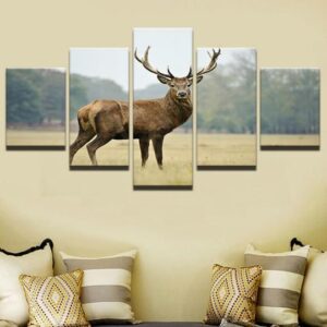 White Tailed Buck - Hunting 5 Panel Canvas Art Wall Decor