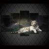 White Tiger Group 01 - Animal 5 Panel Canvas Art Wall Decor