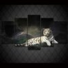 White Tiger Landscape 1 - Animal 5 Panel Canvas Art Wall Decor