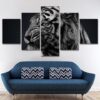 White Tiger - Animal 5 Panel Canvas Art Wall Decor