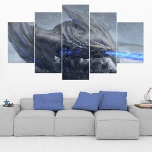 White Walker Dragon Game Of Thrones - Movie 5 Panel Canvas Art Wall Decor