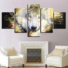 White Wolf 06 - Animal 5 Panel Canvas Art Wall Decor