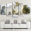 White Wolf 3 - Animal 5 Panel Canvas Art Wall Decor