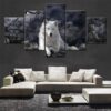 White Wolf - Animal 5 Panel Canvas Art Wall Decor