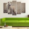 White Woolf 24 - Animal 5 Panel Canvas Art Wall Decor