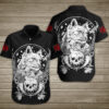 Wild Cat With Human Skull Hawaiian Shirt Summer Button Up