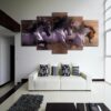 Wild Horses 1 - Animal 5 Panel Canvas Art Wall Decor