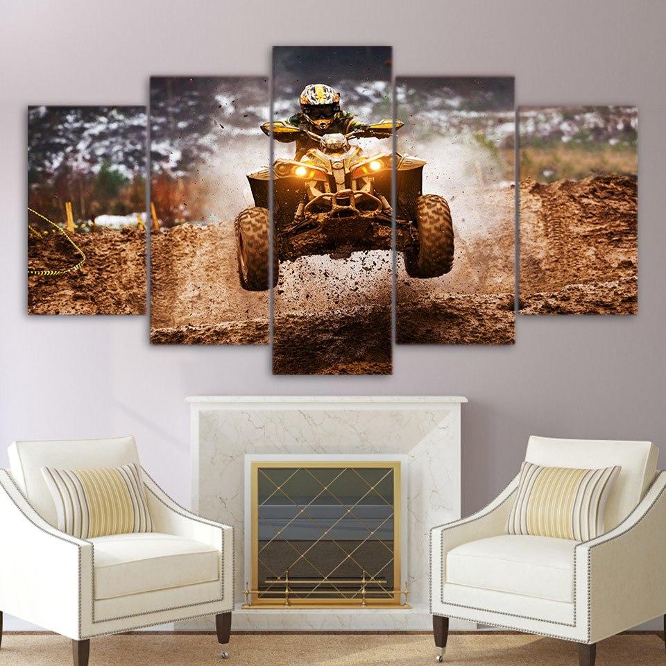 Wild Motorcycle Rally - Automative 5 Panel Canvas Art Wall Decor Wild Motorcycle Rally - Automative 5 Panel Canvas Art Wall Decor