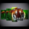 Wild Tiger Beautiful - Animal 5 Panel Canvas Art Wall Decor