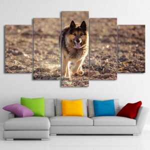 Wild Wolf 2 - Animal 5 Panel Canvas Art Wall Decor