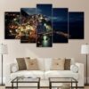 Window sky water - Nature 5 Panel Canvas Art Wall Decor