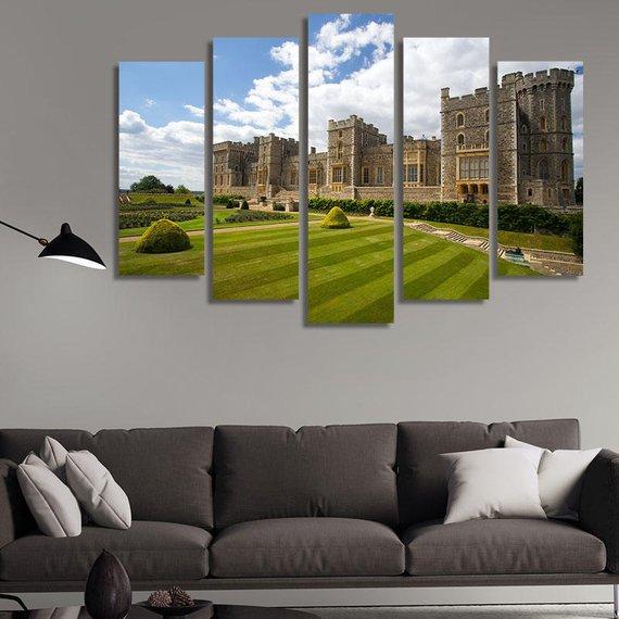 Windsor Castle Near London - Nature 5 Panel Canvas Art Wall Decor Windsor Castle Near London - Nature 5 Panel Canvas Art Wall Decor