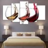 Wine #1 - Wine 5 Panel Canvas Art Wall Decor