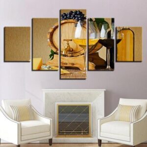 Wine #10 - Wine 5 Panel Canvas Art Wall Decor