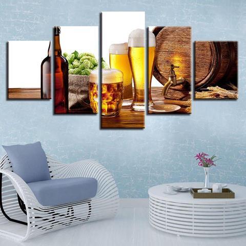 Wine #11 - Wine 5 Panel Canvas Art Wall Decor Wine #11 - Wine 5 Panel Canvas Art Wall Decor