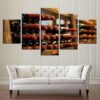 Wine #13 - Wine 5 Panel Canvas Art Wall Decor