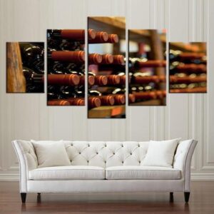 Wine #13 - Wine 5 Panel Canvas Art Wall Decor