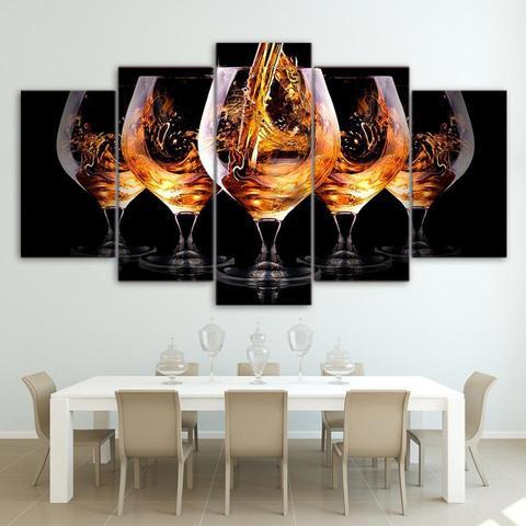Wine #16 - Wine 5 Panel Canvas Art Wall Decor Wine #16 - Wine 5 Panel Canvas Art Wall Decor