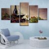 Wine #17 - Wine 5 Panel Canvas Art Wall Decor