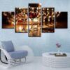 Wine #19 - Wine 5 Panel Canvas Art Wall Decor