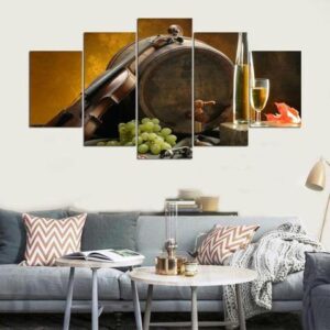Wine #2 - Wine 5 Panel Canvas Art Wall Decor