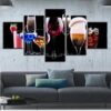 Wine #21 - Wine 5 Panel Canvas Art Wall Decor