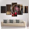 Wine #22 - Wine 5 Panel Canvas Art Wall Decor