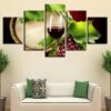Wine #23 - Wine 5 Panel Canvas Art Wall Decor