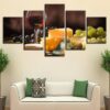 Wine #24 - Wine 5 Panel Canvas Art Wall Decor