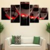Wine #26 - Wine 5 Panel Canvas Art Wall Decor