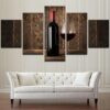 Wine #5 - Wine 5 Panel Canvas Art Wall Decor