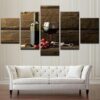 Wine #6 - Wine 5 Panel Canvas Art Wall Decor