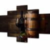 Wine #7 - Wine 5 Panel Canvas Art Wall Decor