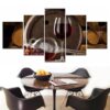 Wine #9 - Wine 5 Panel Canvas Art Wall Decor
