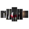 Wine Cabinet for kitchen - Wine 5 Panel Canvas Art Wall Decor