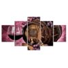 Wine Grapes Wine Racks 01 - Wine 5 Panel Canvas Art Wall Decor