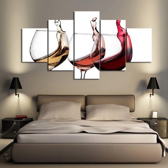 Wine Tasting 03 - Wine 5 Panel Canvas Art Wall Decor Wine Tasting 03 - Wine 5 Panel Canvas Art Wall Decor