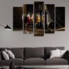 Wine Two - Wine 5 Panel Canvas Art Wall Decor