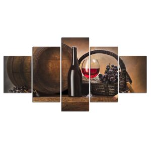 Wine Vineyard Liquor - Wine 5 Panel Canvas Art Wall Decor