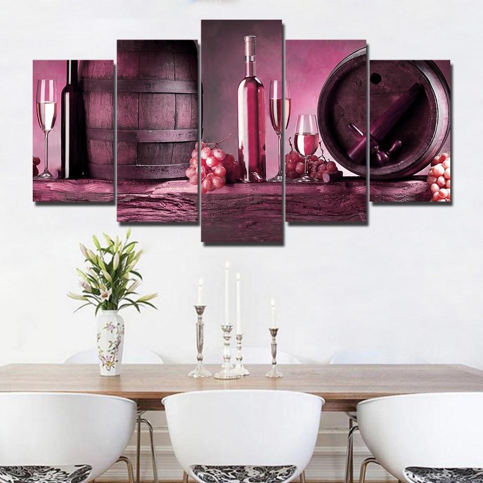 Wine and Fruit 01 - Wine 5 Panel Canvas Art Wall Decor Wine and Fruit 01 - Wine 5 Panel Canvas Art Wall Decor