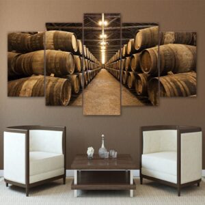 Winery Warehouse - Wine 5 Panel Canvas Art Wall Decor