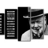 Winston Churchill Quotes Celebrity - 5 Panel Canvas Art Wall Decor