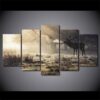 Winter Deer Beautiful - Animal 5 Panel Canvas Art Wall Decor