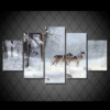 Winter Hill Gray Wolves - Animal 5 Panel Canvas Art Wall Decor