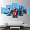 Winter Holidays Characters - Gaming 5 Panel Canvas Art Wall Decor